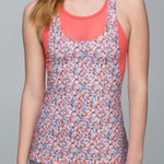 Lululemon Colorful Floral Open Back Tank Top. Size-6 Photo 0