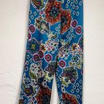 Natori Blue Paisley Satin Wide Leg Pants Womens M Beachy Casual Pull On PJ Size M Photo 7