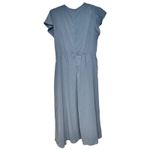 Jasambac Women's Blue Maxi Dress V Neck Short Sleeve Twist Front Formal Size L Photo 11