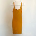 ZARA mustard sleeveless bodycon dress small midi Photo 5