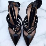 Valentino Garavani Valentino chain black velvet rope ankle-wrap leather pumps size IT 37 US 7 Photo 9