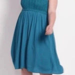 Lane Bryant Plus Size 18 Crochet Front Sun Dress Teal Bohemian Minimalist Knit Photo 0