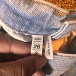 Loft  The Kick Crop Flare Jeans Light Wash Distressed Raw Hem Women's Size 26 Photo 2