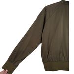 Free People Midnight Satin Full Zip Bomber Jacket Olive Green Size Small Photo 10