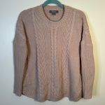 Natural Reflections Natural Cable Knit Pullover Sweater Womans Small Beige Photo 0