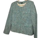Premise Ladies Blazer Pastel Blue Elegant Femine Button Closure Blazer Size 14 Photo 2