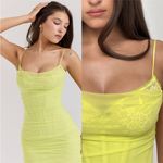 House Of CB House‎ of CB 'Nalini' Acid Lime Corset Maxi Dress NWOT size L Photo 10