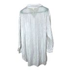 Victoria's Secret White Long Sleeve Button Up Sleep Shirt Shimmer XL Photo 6