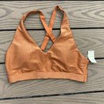 Aerie NWT  size small brown tan glittery sports bra medium support stretch Photo 0