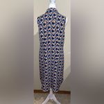 CAbi  Women’s Size S Armour Blue Heart Shirt Dress #5370 Sleeveless Button Down Photo 3