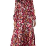 & Other Stories & Other Stories Red Floral Print Midi Dress Lined Tie Waist Size 6 Boho Cottage Photo 0