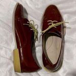 Anthropologie ALL BLACK by  | Brown Patent Lace Up Shoes Yellow Sole Oxford | 5.5 Photo 0