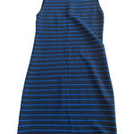 Alice + Olivia Blue Striped Sleeveless Knit Midi Dress Size Small Photo 0