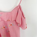 Gypsies & Moondust Cold Shoulder Ruffle Gingham Floral Print Top Small Photo 6