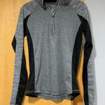 Danskin Now Gray and Black Long Sleeve Semi Fitted Quarterzip Pullover Photo 0