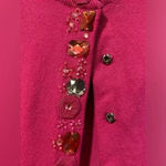 Apt. 9 NWT  Pink Embroidered Beaded Bedazzled Button Front Cardigan Size Small Photo 4