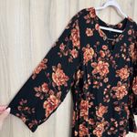Torrid  Womens Floral Blouse Size 3X Black Chain Neckline Dark Romantic Feminine Photo 6