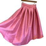 Haute Monde M/L hi low a-line midi pink shine skirt w bow fit n flare Photo 5