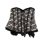 Corset Pink Roses Ribbon Halter Top size Large Photo 3