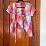 Colorful Plaid Gauze Tie Photo 1
