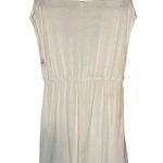 Merona Cream Short Sleeve Low V-Neck Tie Waist Beach Cover Up Women Sz M Photo 1