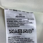 Banana Republic  Striped Tweed Midi Skirt Fringe Trim Pencil Blue White Size 10 Photo 11