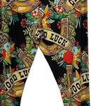 LuLaRoe TC2 Leggings Good Luck Horseshoes Saint Patrick Day Clover Black HTF Photo 3