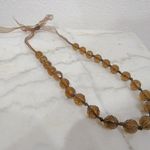 None Brown Beaded Necklace EUC Photo 1
