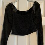 Dillard's  Originality Black and Gold Mesh Crop Top Photo 1