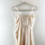 Shona joy La Lune Ruched Side Slit Maxi Formal Slip l Dress Gown Cream 4 Photo 9