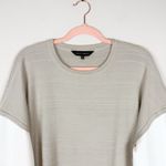 Ming Wang Tan Mixed Media Puff Sleeve Knit Blouse Size Small Photo 4