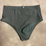 Aerie Womens Dark Green High Waisted Bikini Bottom Swimwear Size Large Photo 0