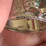 Ladies elegant large paraiba tourmaline emerald heart stone 925 ring 6 NIB Silver Photo 14