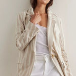 Free People  Fern Blazer in Dusty Beige Size Large Photo 0