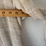 Wooden Ships Draped Open Front Cardigan Beige Striped Trim Long Sleeve Coastal M Photo 5