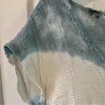 Red Haute  tie dyed bubble gauze top size small white light blue black Photo 3