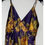 Vintage Linda Satin Night Floral Purple Yellow Night Gown Women's S Photo 3