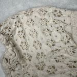 Paper + Tee  Eyelet Lace Ruched Trim Crop Top in Off White Size Large Photo 10