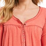 Free People  We The Free Coral Thermal Henley Babydoll Top Size Medium EUC Photo 12