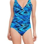 MiracleSuit Off The Scales Blue Oceanus Size 6 One-Piece Swimsuit New Photo 3