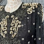 Vintage Night Vogue Black Beaded Embellished Cropped Silk Jacket Size Medium Photo 7