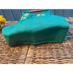 Green Boho Burlap Satchel/Handbag Photo 2