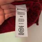 Athleta  Sierra Crew Sweater XXS Candy Red Black Marl New NWT Wool Blend Relaxed Photo 4