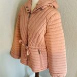 BCBGeneration Diagonal Seam Puffer Hooded Jacket Coral Pink Size Medium (8), NWT Photo 9