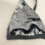 SKIMS NWOT  Silver Sequin Triangle Bralette Photo 7