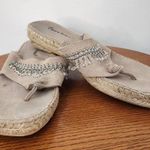 Bare Traps Karma Beaded Flip Flops in Light Khaki Size 7 Tan Boho Sandals Photo 1