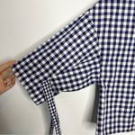 ROSETTA GETTY Gingham Blouse Womens Size 2 Picnic French Girl Cottage Retro Chic Blue Photo 3