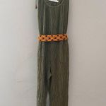 Zimmermann  Belted Crinkled Jumpsuit playsuit in army green size 0/Small Photo 3