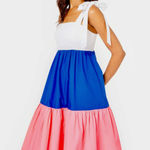 Lilly Pulitzer  Anlee Midi Dress Size 0 100% Cotton Colorblock Photo 0