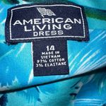 American Living Floral Sheath Dress Sleeveless V-Neck Aqua Blue Party Size 14 Photo 9